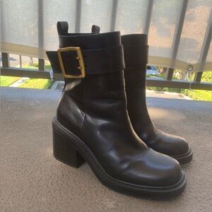 Vince Camuto Black Leather Boot Size 6